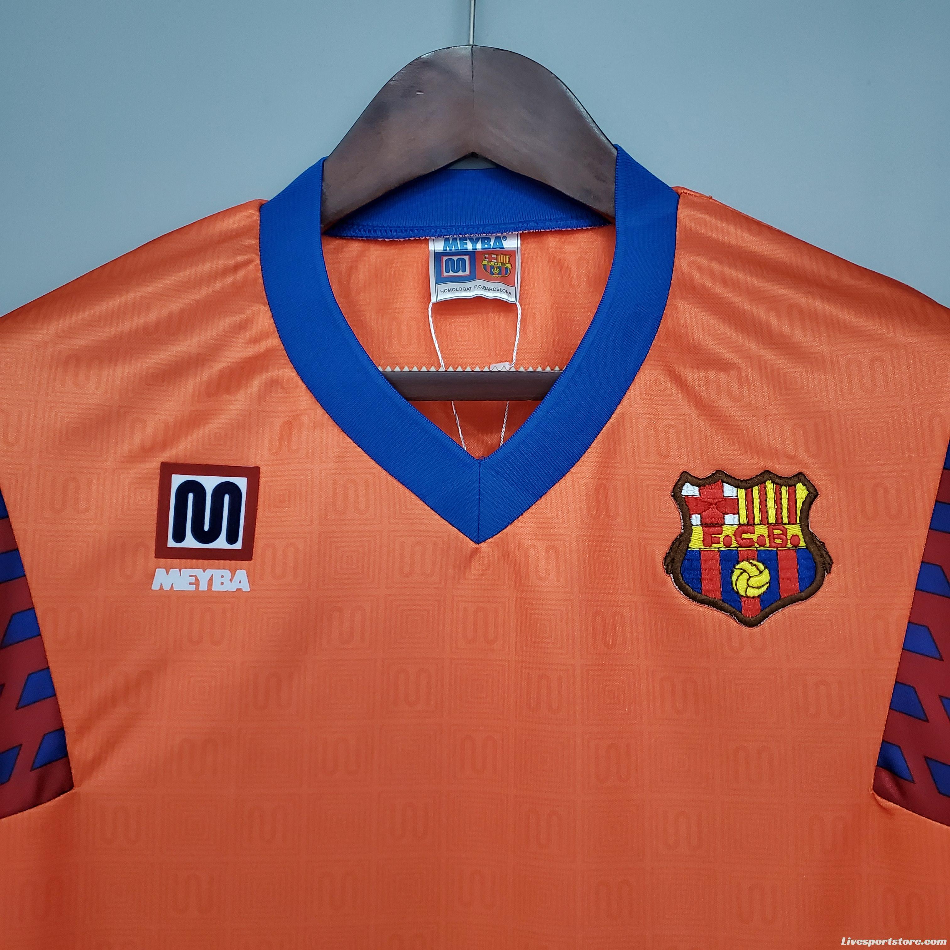 Retro 89/92 Barcelona Away Orange Jersey