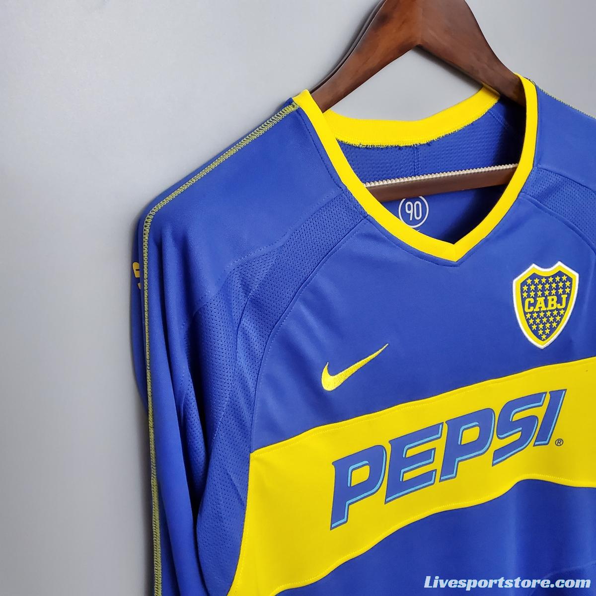 Retro Long Sleeve Boca Juniors 03/04 home Soccer Jersey