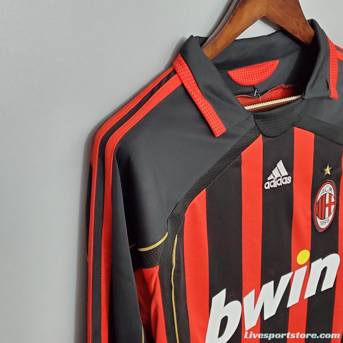 Retro 06/07 AC Milan Long sleeve home Soccer Jersey