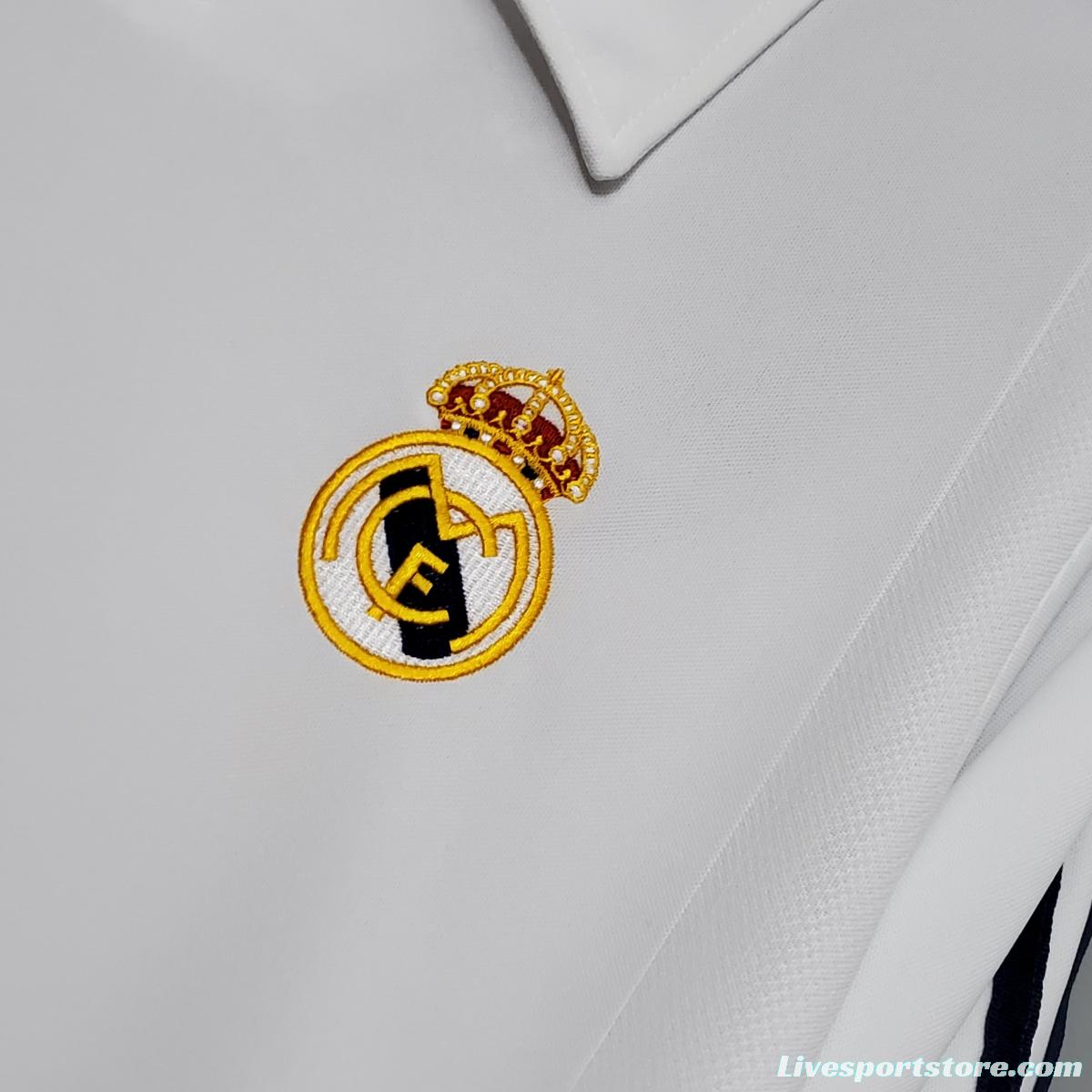 Retro Long Sleeve 01/02 Real Madrid Home Champion league Jersey (No Sponsor)