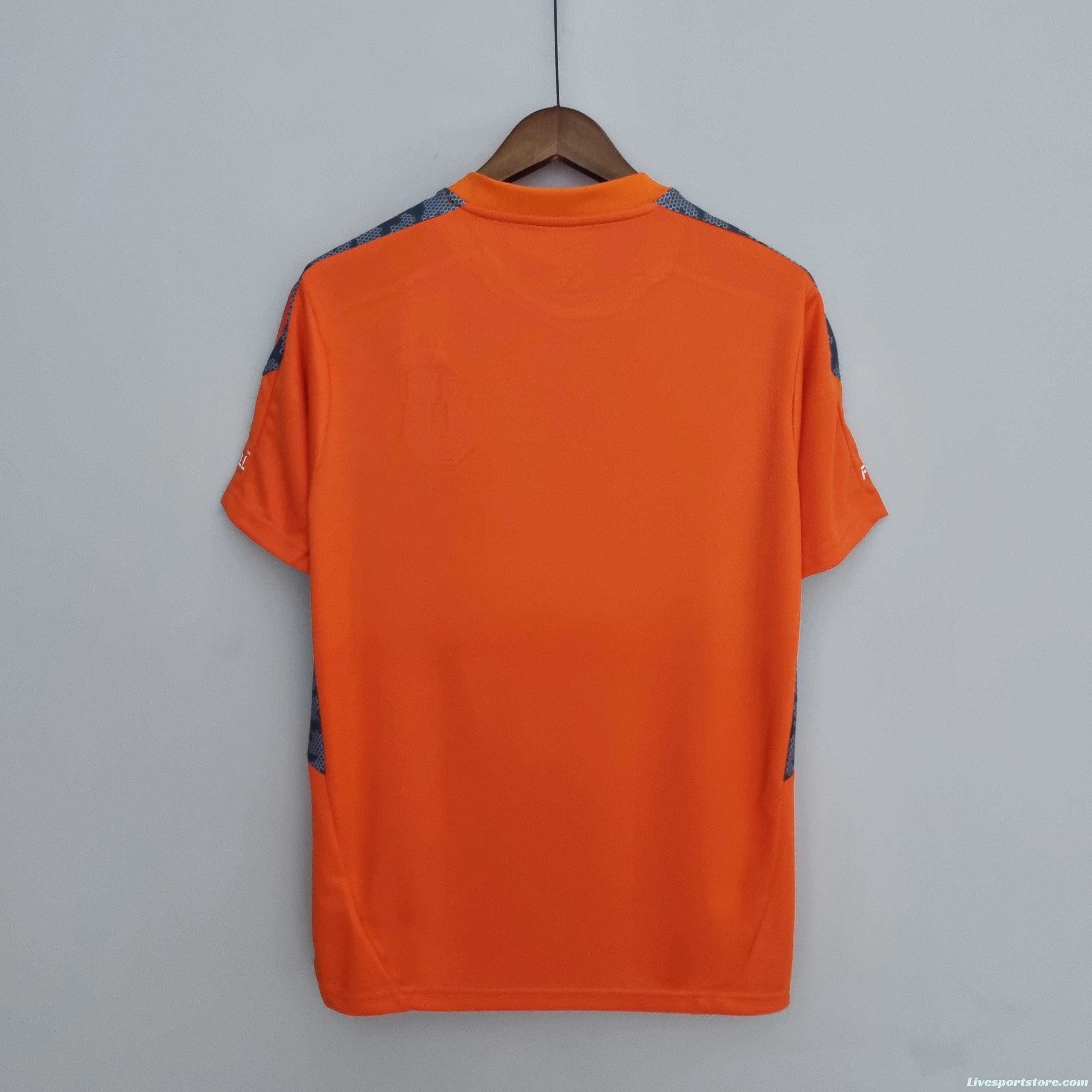 22/23 Universidad de Chile Training Suit Orange Soccer Jersey