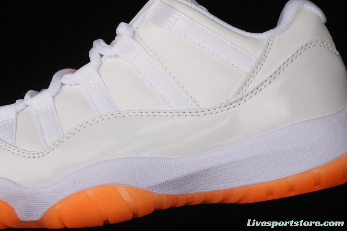 Air Jordan 11 Bright Citus 11 white orange low top basketball shoes true carbon AH7860-139