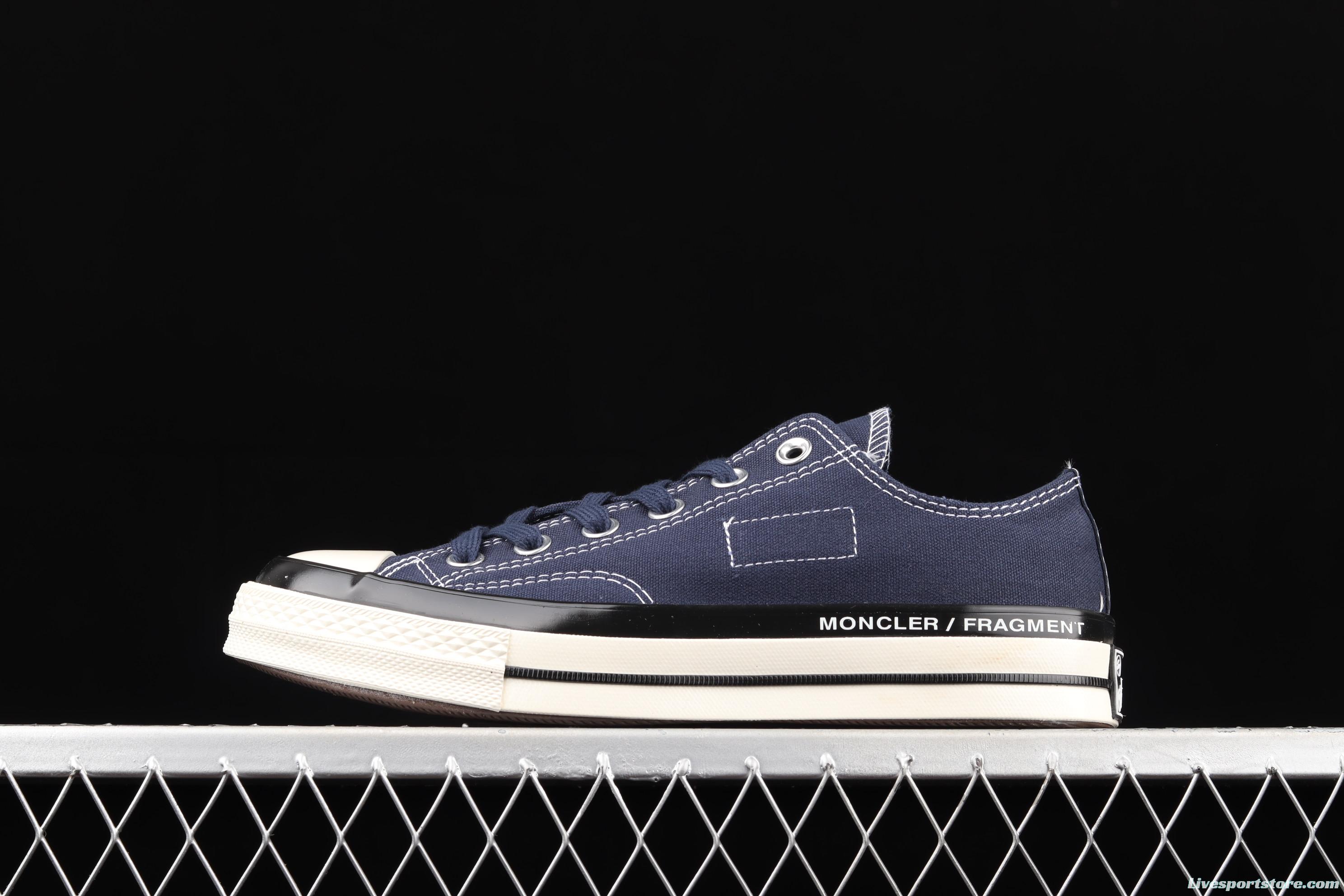 Fragment x Moncler x Converse 1970 S Fujiwara Hiroshi Fujiwara Tripartite name Classic low-top canvas shoes 172323C