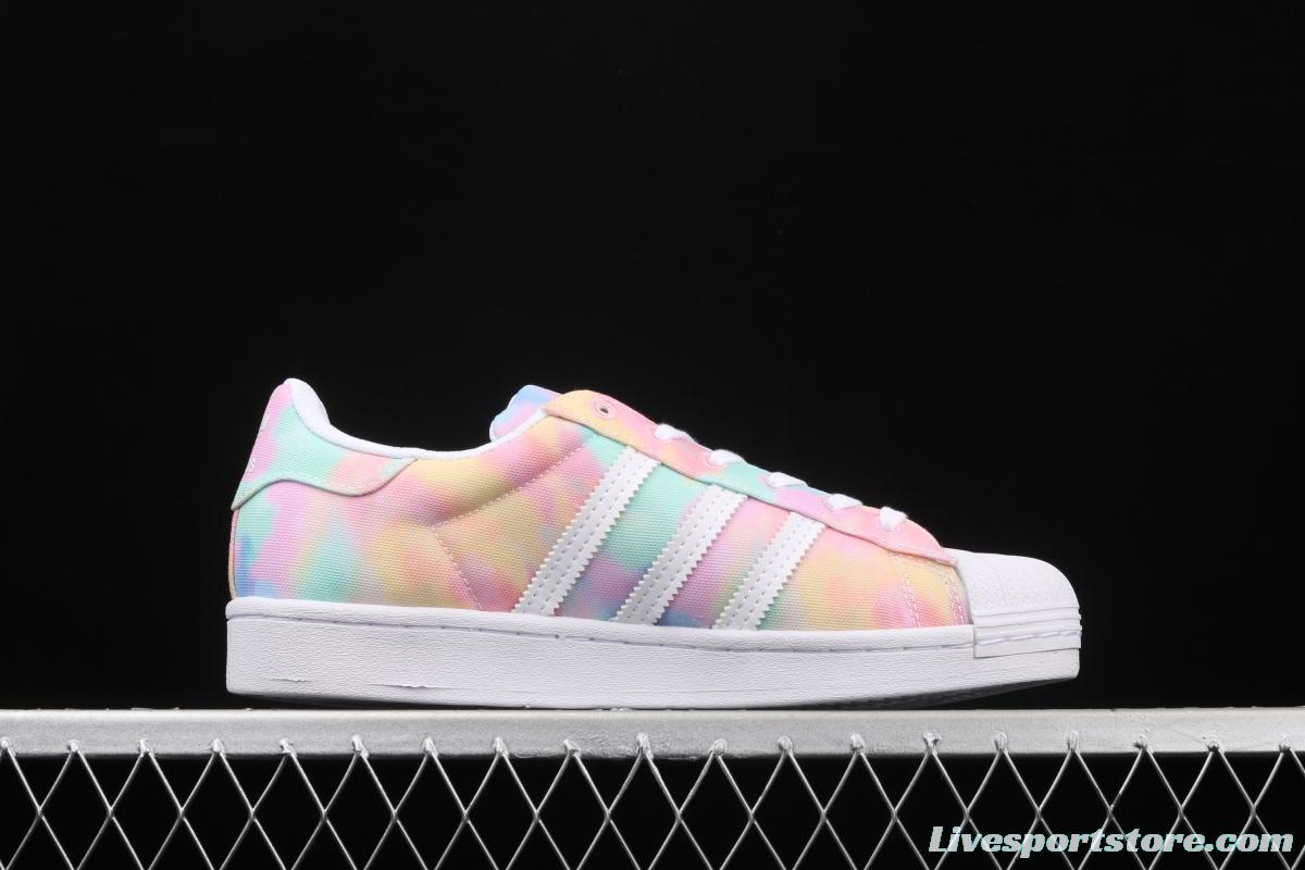 Adidas Superstar Originals Superstar FY1268 Rainbow 3D painted Shell head Classic Leisure Sports Board shoes