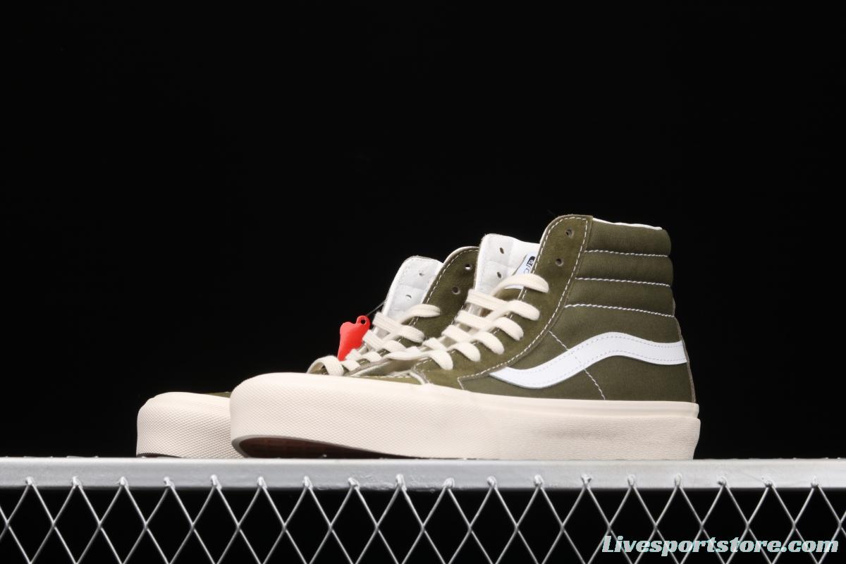 Vans SK8-Hi Vault OG army green high-top canvas shoes VN0OZE8XY