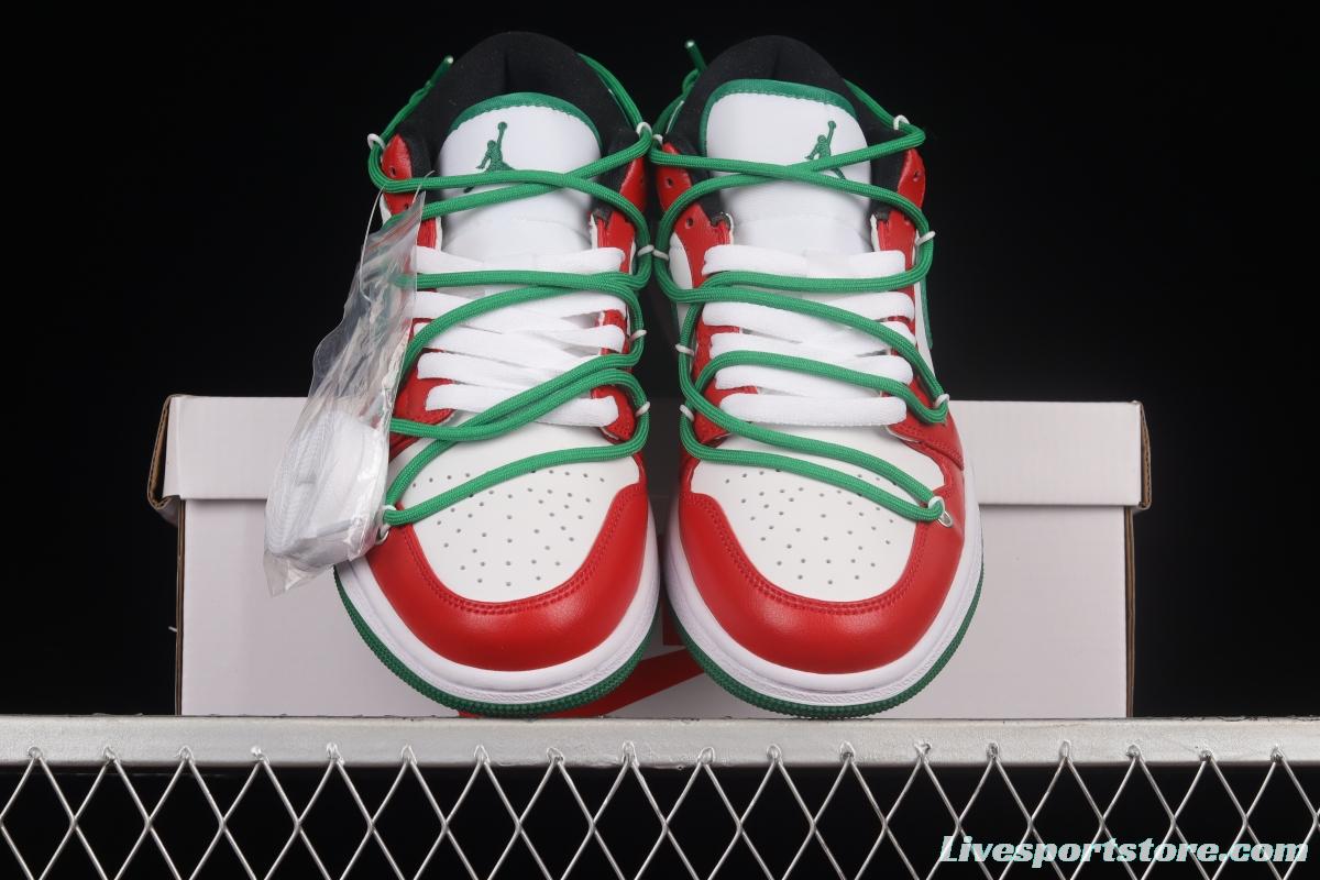 Air Jordan 1 Low Christmas Theme Custom Edition Sports Culture Basketball Shoes 553558-129