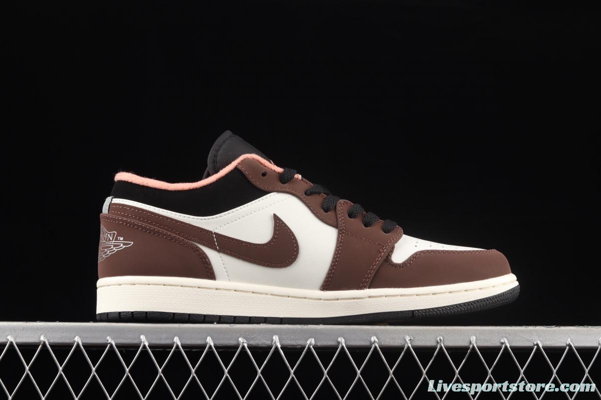 Air Jordan 1 Low White Brown low side Culture Leisure Sports shoes DC6991-200