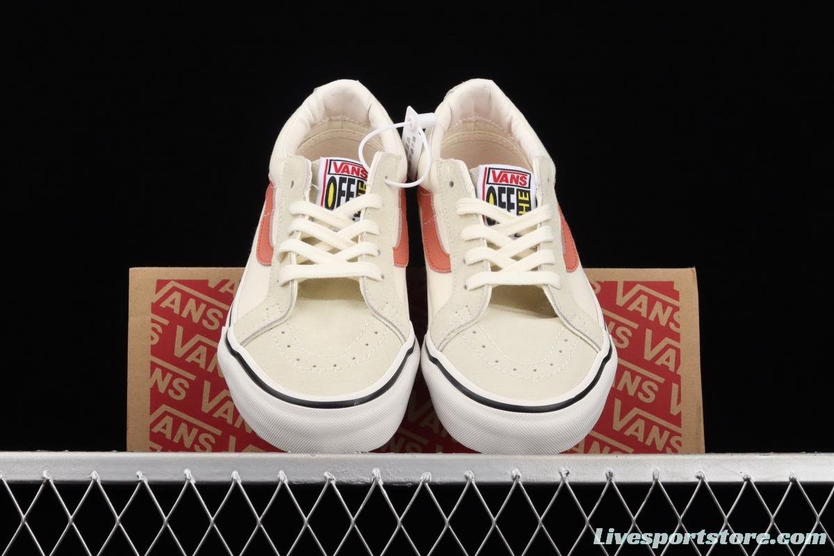 Vans Sk8-Low Reissue S classic rice white orange low-top casual canvas shoes VN0A4UWI4WU