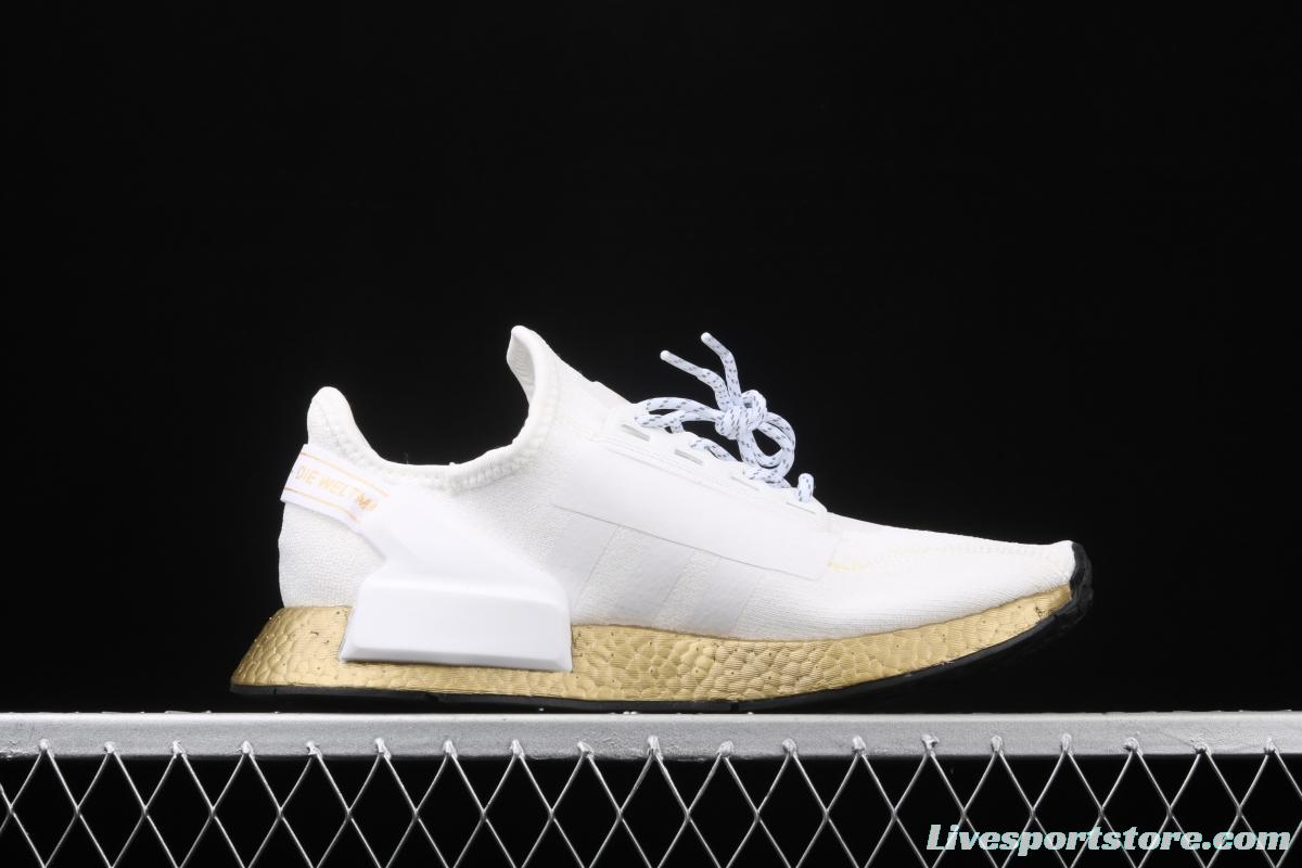 Adidas NMD R1 Boost V2 FW5450 second generation elastic knitted surface popcorn running shoes