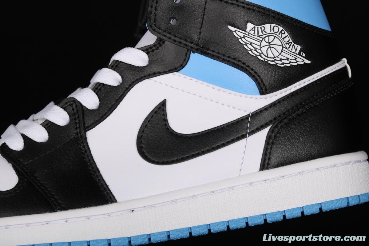 Air Jordan 1 Mid SE black, white and blue BQ6472-102