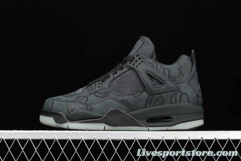 Kaws x Air Jordan 4 Black AJ4 black suede luminous limited edition 930155-001