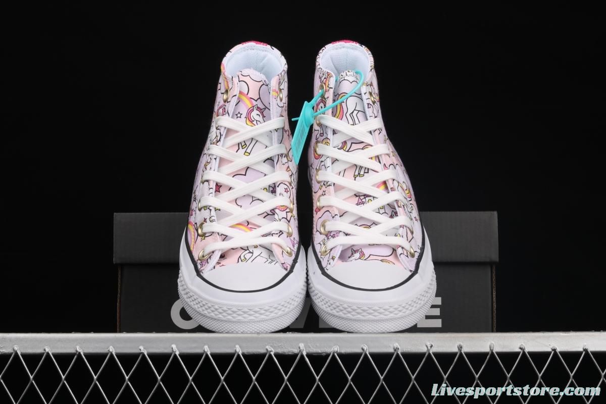 Converse All Star Ma Baoli co-signed cartoon printed high-top casual canvas shoes 669107C