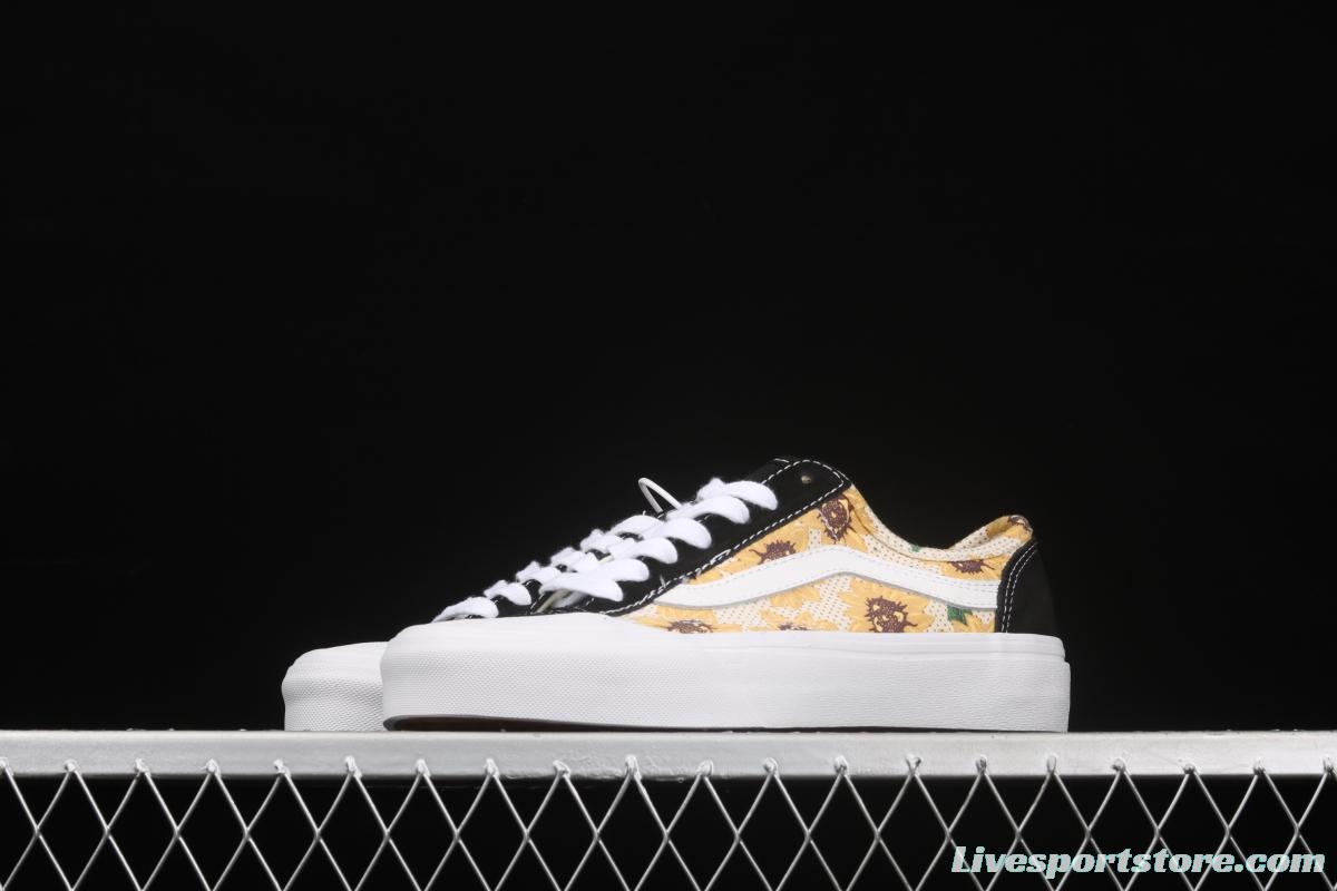 Vans Style 36 SF Sunflower Daisy PEACEMINUSONE short head Limited Edition Skateboard shoes VN0A5HFF6SR