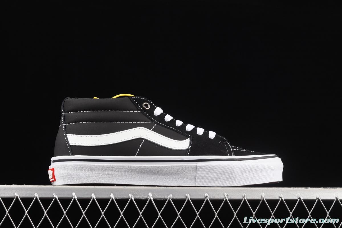 Vans Kate SK8-Mid black and white suede legendary skater superstar Jeff Grosso commemorates professional skateboard shoes VN0A5FCG625