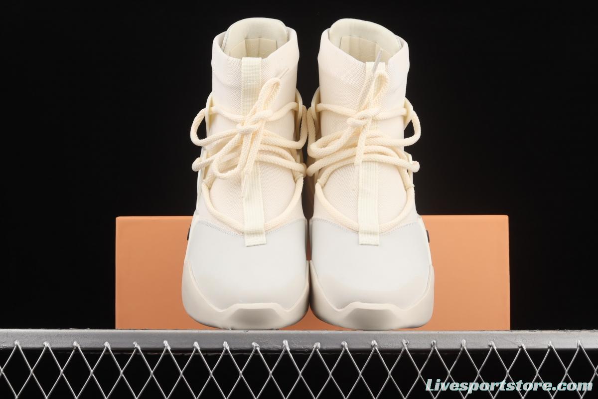 FOG x Air Fear of God 1 Oatmeal co-signed Gao Bang Pearl White Color AR4237-100