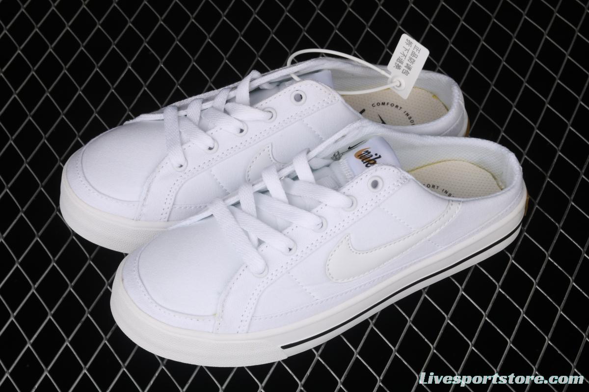 NIKE Court Legacy Mule classic retro fashion street canvas leisure semi-drag DB3970-100