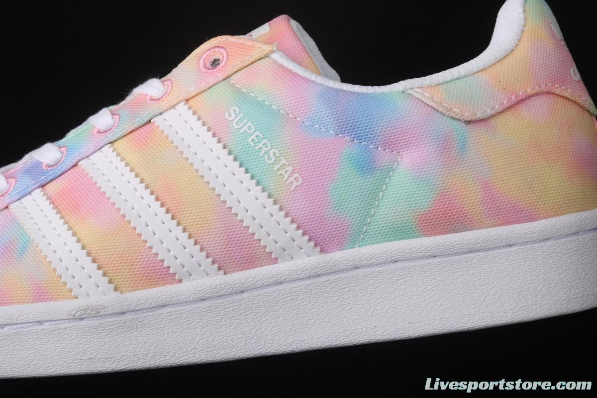 Adidas Superstar Originals Superstar FY1268 Rainbow 3D painted Shell head Classic Leisure Sports Board shoes