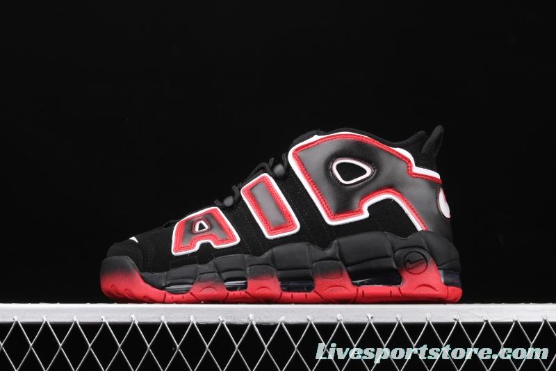 NIKE Air More Uptempo 96 QS Laser Crimson Pippen initial series classic high street leisure sports culture basketball shoes black lava gradual red and white CJ6129-001