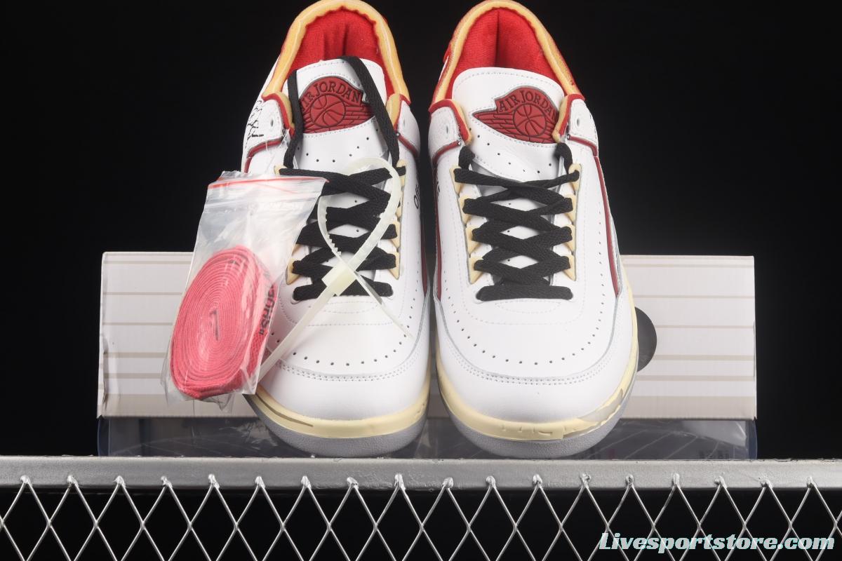 OFF-White x Air Jordan 2 Low SP AJ2 Joe 2 Chicago color matching basketball shoes DJ4375-106