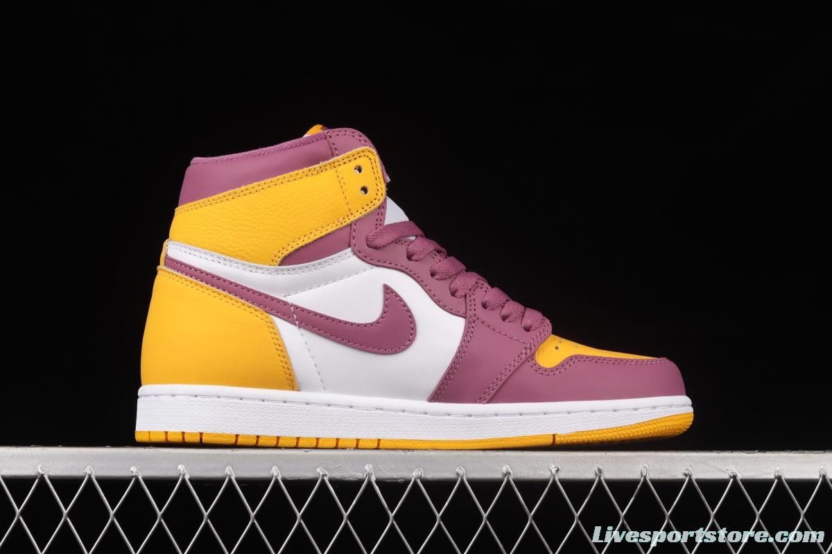 Air Jordan 1 Sail University Red white purple gold fraternity high top basketball shoes 555088-706