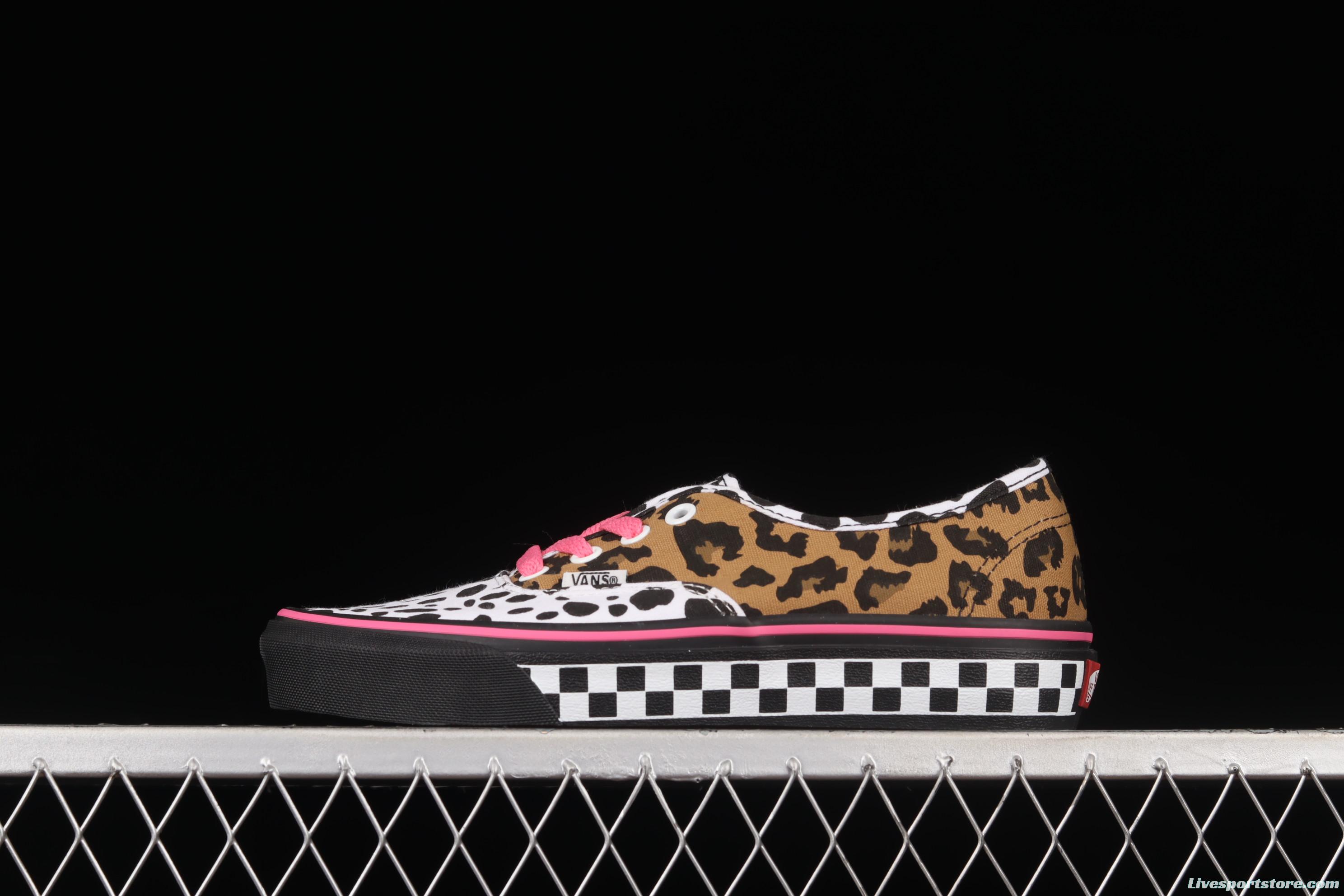 Vans Authentic Vance Leopard pattern customized popular style low upper board shoes VN0A4BV5VBR