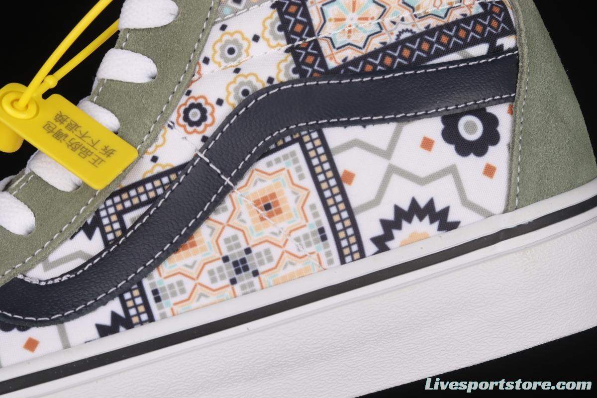 Vans Sk8-Hi Moroccan style theme series high top leisure sports shoes VN0A4BV8688