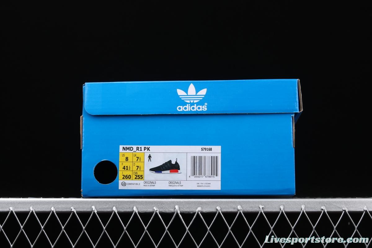 Adidas NMD_R1 Boost competes for S79168 black, blue and red color matching. Dongguan original large particles feel super soft.