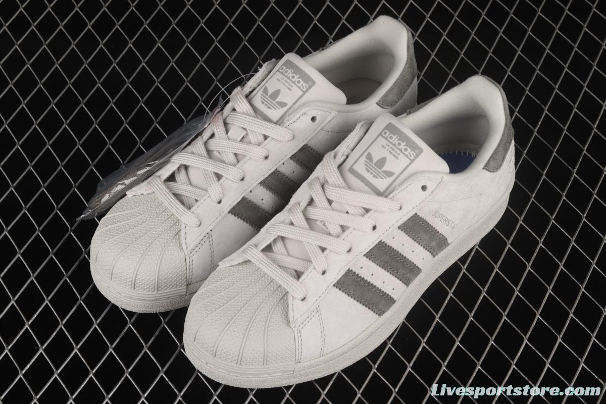 Reigning Champ x Adidas Superstar BS9558 shell joint style suede light gray dark gray classic leisure board shoes