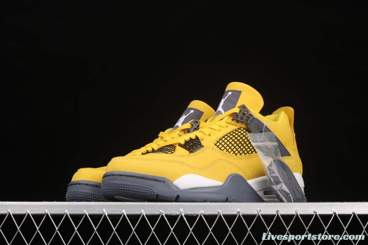 Air Jordan 4 Lightning duplicates white and yellow electric letter CT8527-700