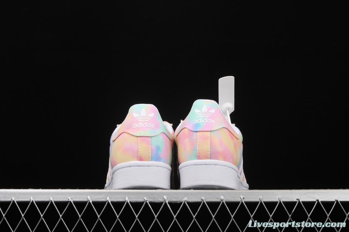 Adidas Superstar Originals Superstar FY1268 Rainbow 3D painted Shell head Classic Leisure Sports Board shoes