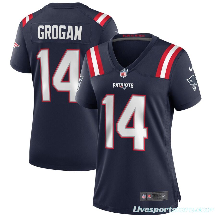 Women's Steve Grogan Navy Retired Player Limited Team Jersey