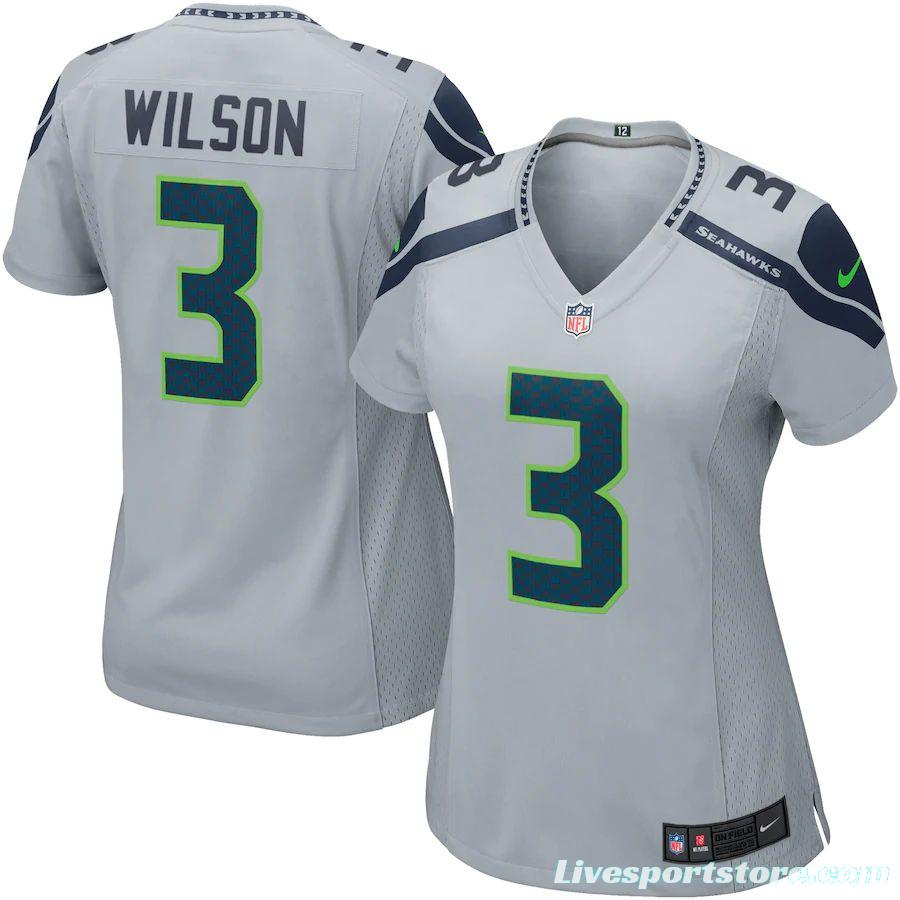 Women's Russell Wilson Gray Player Limited Team Jersey