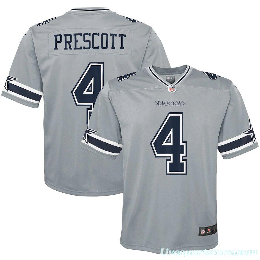 Youth Dak Prescott Gray Inverted Player Limited Team Jersey