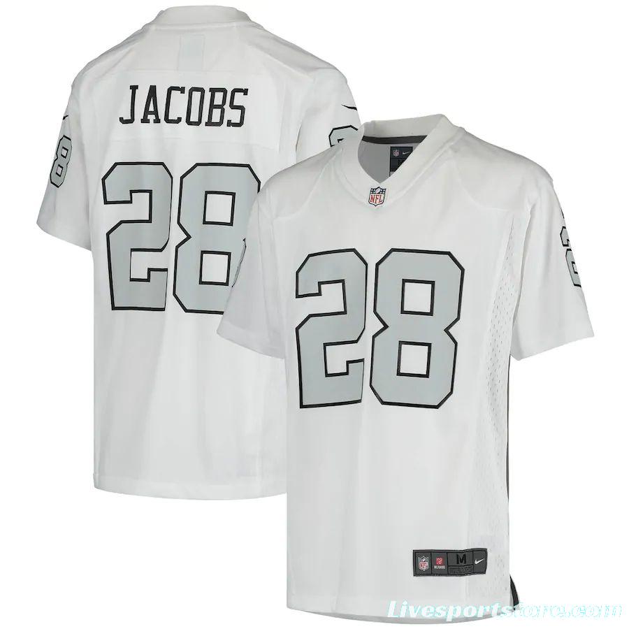 Youth Josh Jacobs White Rush Player Limited Team Jersey