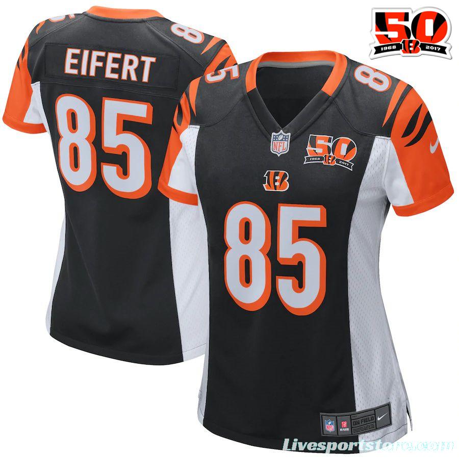 Women's Tyler Eifert Black 50th Anniversary Patch Player Limited Team Jersey