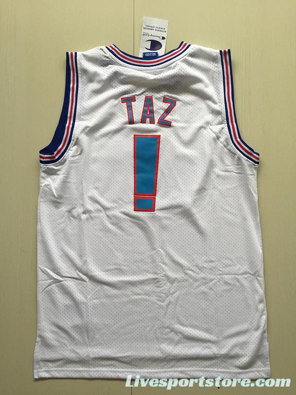 TAZ ！Movie Edition White Basketball Jersey