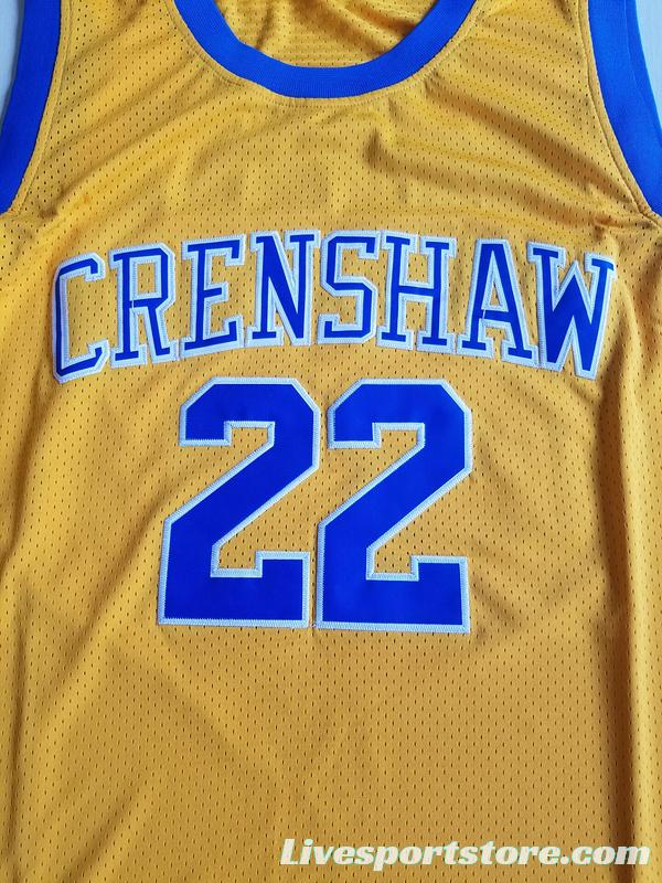 Quincy McCall 22 Crenshaw High School Yellow Basketball Jersey Love and Basketball