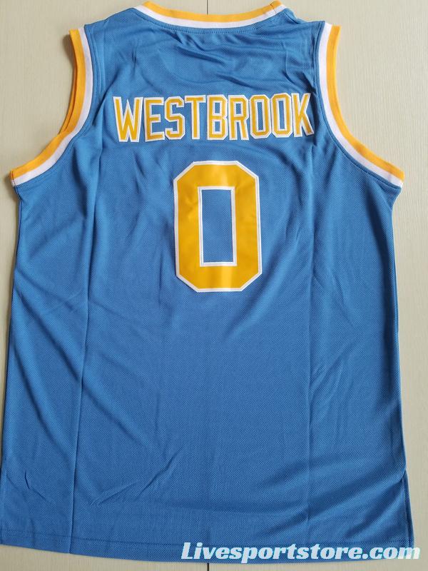 Russell Westbrook 0 UCLA College Light Blue Basketball Jersey