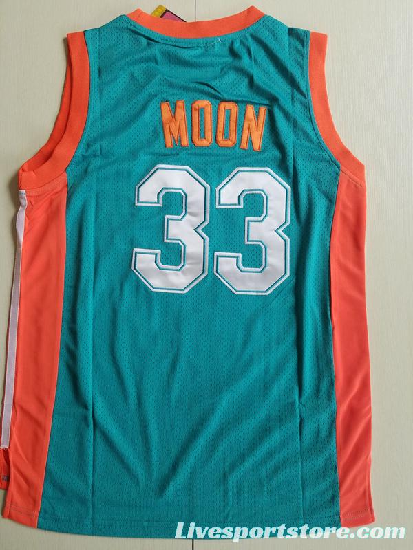 Flint Tropics 33 Jackie Moon Teal Basketball Jersey Semi Pro Team New