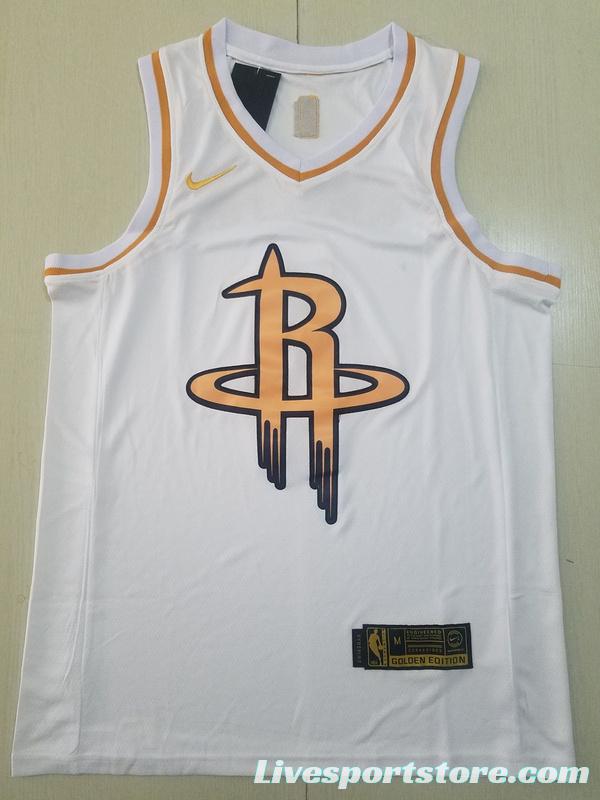 Russell Westbrook 0 White Golden Edition Jersey