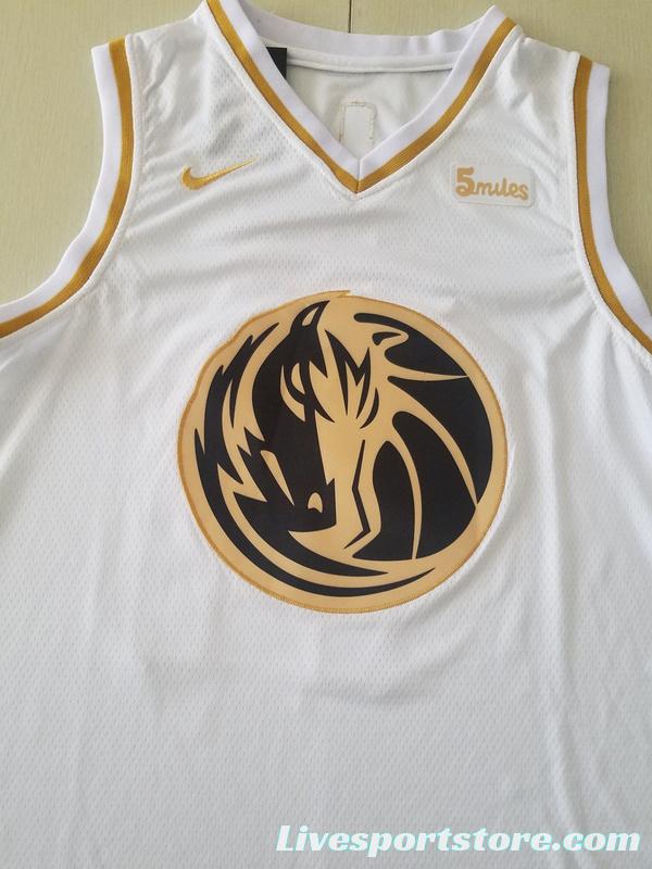 Luka Dončić 77 White Golden Edition Jersey