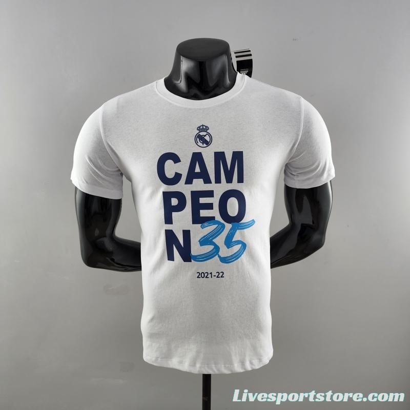 22 23 Real Madrid Mens Campeón 35 T-Shirt Grey  #K000173