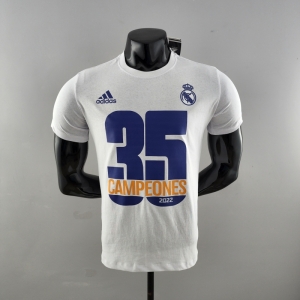 22 23 Real Madrid Mens Campeón 35 T-Shirt White  #K000168