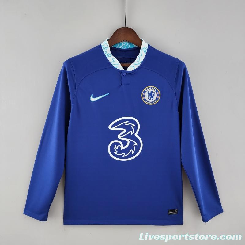 22/23 Long Sleeve Chelsea Home  Soccer Jersey