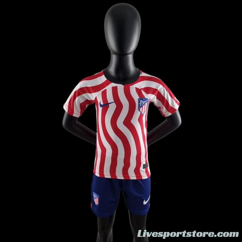 22/23 Kids Atletico Madrid Home 16-28 Soccer Jersey