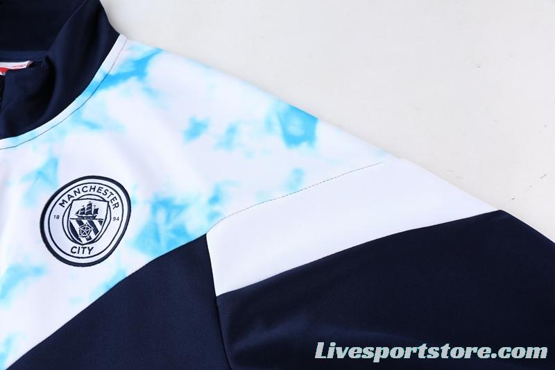 2022 Manchester City Navy/White Full Zipper Jacket Suit