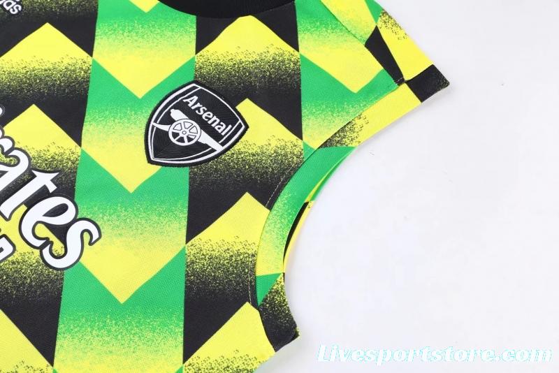 22/23 Arsenal Pre-match Training Jersey Yellow+Green Vest