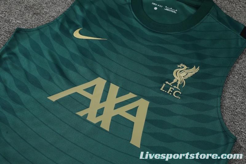 22/23 Liverpool Dark Green Pre-match Training Jersey Vest