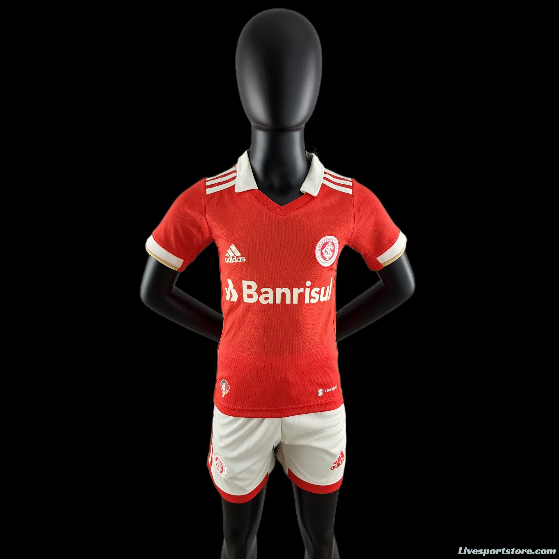 22/23 Kids Kit SC Internacional Home Size：16-28 Soccer Jersey