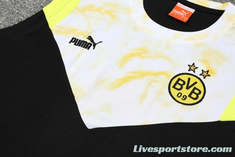 2022 Borussia Dortmund Vest Training Jersey Kit Black And White